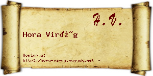 Hora Virág névjegykártya